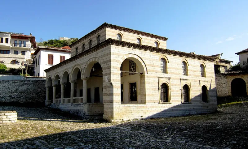 An Ottoman stone building with a tiled roof