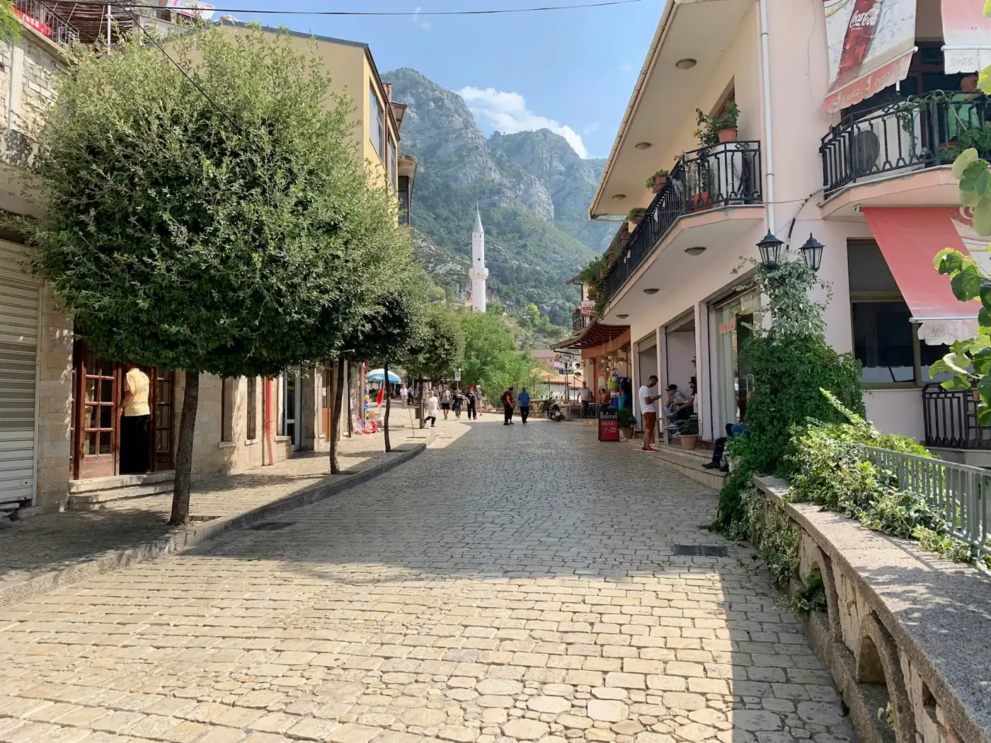 The waterfront promenade at Saranda on the Albanian coast
